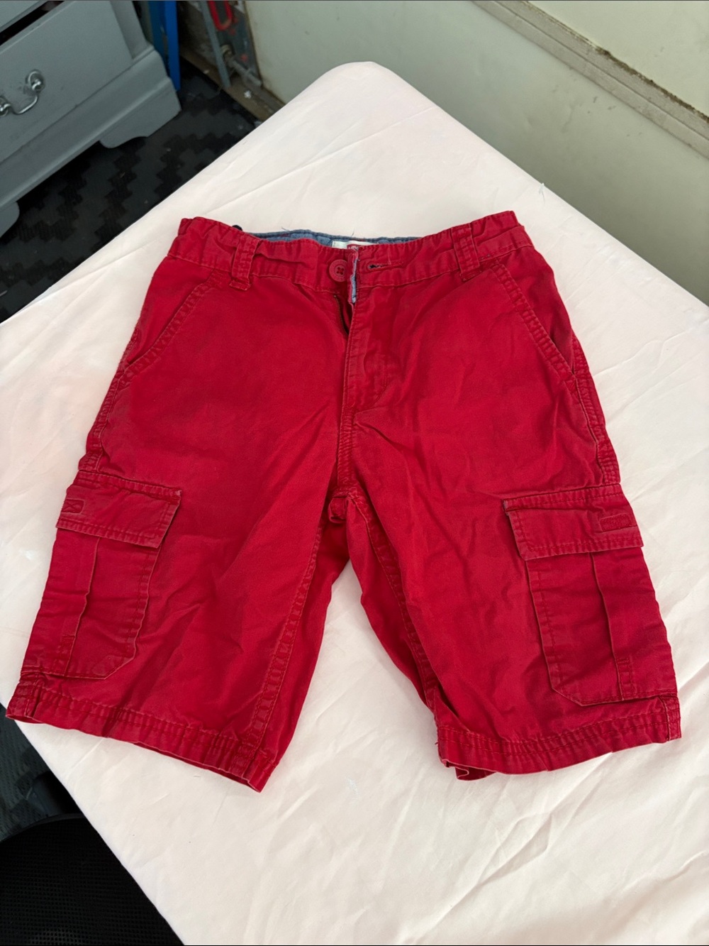 Levi's Red Men's Cargo Shorts with Utility Pockets